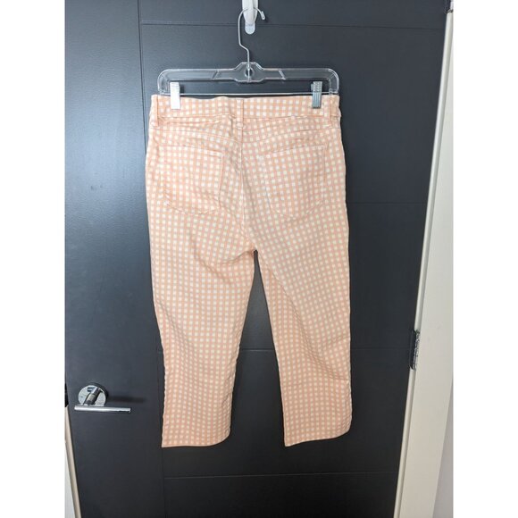 Chico's Peach Gingham Perfect Stretch Girlfriend Slim Leg Capri - 0 (S/4) - Picture 3 of 12